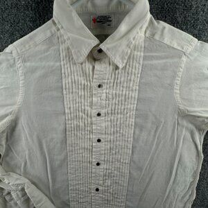 VTG Turnbull & Asser London Formal Tuxedo Shirt Button Up Ruffles White 16.25